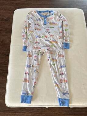 The Beaufort Bonnet Company Noelles Night Night PJ Set Happy Travels Pima Cotton